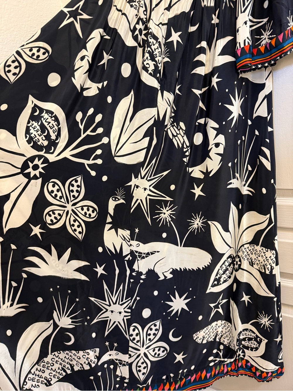 NWT Anthropologie Farm Rio Black & White Cerrado Sky Maxi Dress boho - Picture 10 of 15
